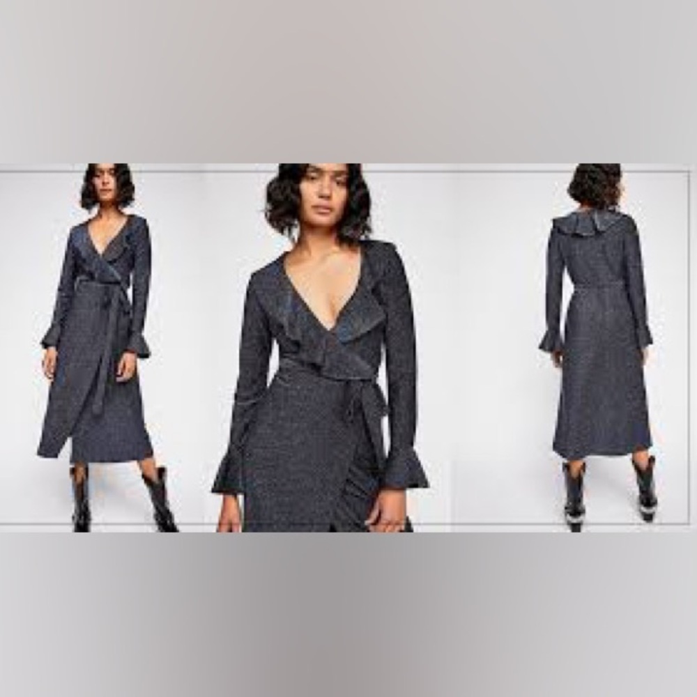 Free people one more time lurex wrap dress. Size medium